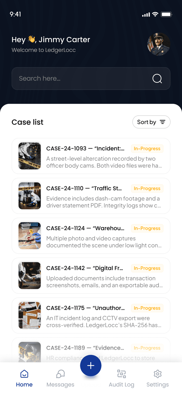 LedgerLocc — Case List